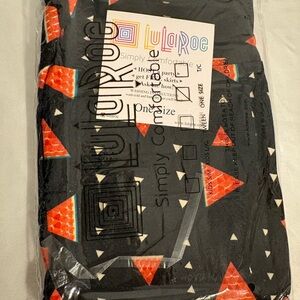 LuLaRoe Women Vintage OS Leggings Black red White watermelon Geometric Print